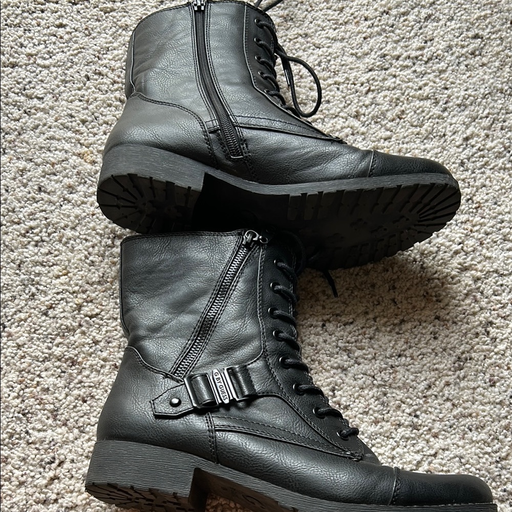 Black Lace-Up Combat Boots